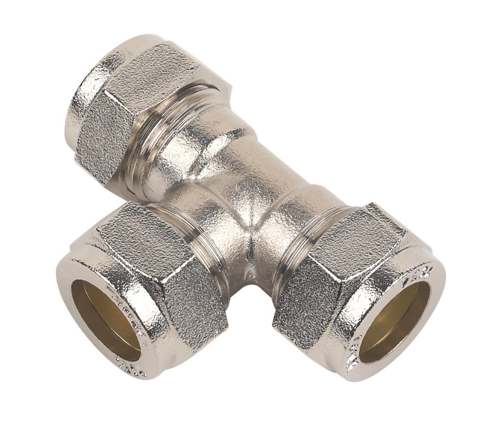 Flomasta Compression Adapting Tee 15mm x 15mm x 1/2 - Screwfix