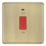 LAP  45A 1-Gang 2-Pole Cooker Switch Antique Brass with LED with Red Inserts