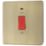 LAP  45A 1-Gang 2-Pole Cooker Switch Antique Brass with LED with Red Inserts