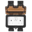 Knightsbridge  IP66 13A 2-Gang SP Weatherproof Outdoor Switched Double Socket
