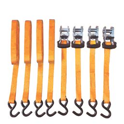Smith & Locke Ratchet Tie-Down Straps with S-Hook 5m x 27mm 4 Pack