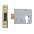 Smith & Locke Fire Rated  Electro Brass Euro Profile Deadlock 76mm Case - 57mm Backset