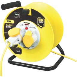 Masterplug LVCT5016/2-XD 16A 2-Gang 50m  Cable Reel 110V