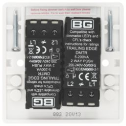 British General 800 Series 2-Gang 2-Way LED Dimmer Switch  White