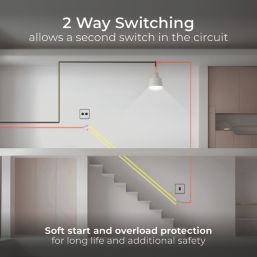 British General 800 Series 2-Gang 2-Way LED Dimmer Switch  White