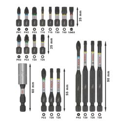 Bosch Pro 1/4" Hex Shank Mixed Impact Screwdriver Bit Set  20 Pieces