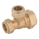 Midbrass  Brass Compression Reducing Tee 3/4" x 1/2" x 1/2"