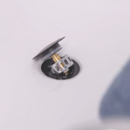 ETAL Freeflow Brushed Brass Square Head Bath Overflow Filler Tap  With Clicker Waste