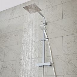 Quad Rear-Fed Exposed Chrome Thermostatic Bar Mixer Shower