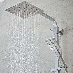 Quad Rear-Fed Exposed Chrome Thermostatic Bar Mixer Shower