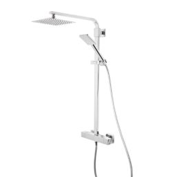 Quad Rear-Fed Exposed Chrome Thermostatic Bar Mixer Shower