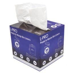 L-PRO  White Pedal Bin Liners in Dispenser Box 15Ltr 300 Pack