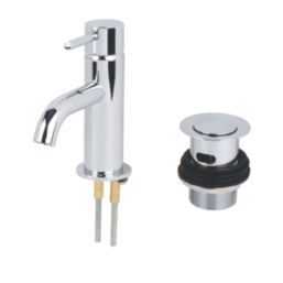 Swirl Ola Chrome 117mm Cloakroom Lever Mono Basin Mixer Tap  With Clicker Waste