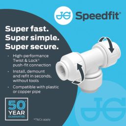 JG Speedfit  Plastic Push-Fit Equal Tees 22mm 5 Pack