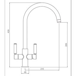 Abode Puria 3-Way Deck Mounted Filter Tap Brushed Nickel