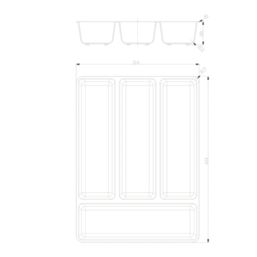 Essentials Nitaki Plastic Cutlery Tray 314mm x 424mm Grey
