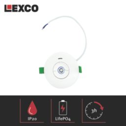 Lexco  Fixed  Recessed Non-Maintained Emergency LED Downlight White 1.6W 300lm 104mm