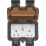 Knightsbridge  IP66 13A 2-Gang DP Weatherproof Outdoor Switched Passive RCD Socket