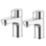 Swirl Caldew Chrome 120mm Standard Lever 2 Tap Holes Basin Pillar Tap