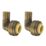 ETAL Brass Push-Fit Equal 90° Brushed Brass Stem Elbow 15mm 2 Pack ...