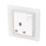 Retrotouch Crystal 13A 1-Gang DP Switched Plug Socket White Glass