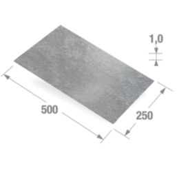 Essentials Smooth Protective Door Plate Galvanised Steel 250mm x 500mm x 1mm