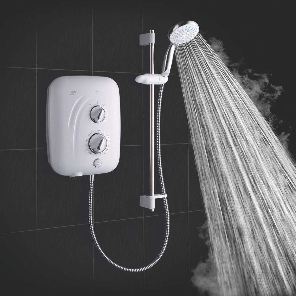 Mira Elite SE White / Chrome 9.8kW Silent Pumped Electric Shower - Screwfix