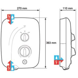 Mira Elite SE White/Chrome 9.8kW  Silent Pumped Electric Shower