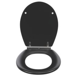 Croydex Lene Soft-Close with Quick-Release Toilet Seat Moulded Wood Black