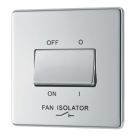 LAP  10A 1-Gang 3-Pole Fan Isolator Switch Polished Chrome