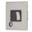 Contactum Lyric 13A Switched Fused Spur & Flex Outlet  Brushed Steel with Black Inserts