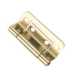 Smith & Locke Polished Brass  Door Hinge 50mm x 32mm 2 Pack