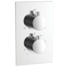 ETAL Zona Concealed Dual Outlet Thermostatic Chrome Shower Valve With Diverter