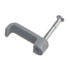 Vimark Grey Flat Double Cable Clips 1.5mm 100 Pack