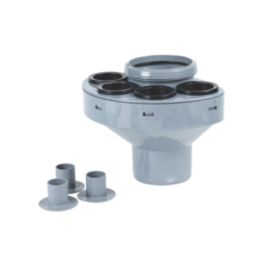FloPlast  Push-Fit 4-Boss Single Socket Waste Manifold Grey 110mm