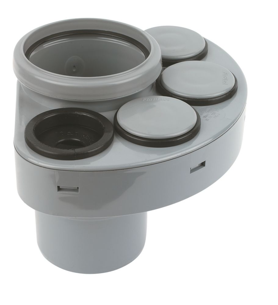 FloPlast PushFit 4Boss Single Socket Waste Manifold Grey 110mm Screwfix