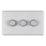LAP  3-Gang 2-Way LED Dimmer Switch  Brushed Steel with Colour-Matched Inserts