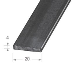 Essentials Black Flat Profile 1m x 20mm x 4mm