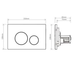 Circuit Dual-Flush Flushing Plate Chrome