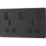 British General Evolve 13A 2-Gang SP Switched Socket + 3A 45W 2-Outlet Type A & C USB Charger Matt Black with Black Inserts