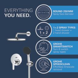 Grohe Start HP Rear-Fed Concealed Chrome  Shower System
