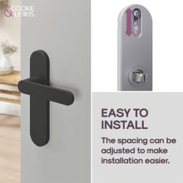 Cooke & Lewis Maugan Lever on Backplate Door Handles Pair Matt Black