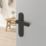 Cooke & Lewis Maugan Lever on Backplate Door Handles Pair Matt Black