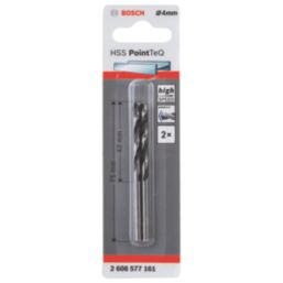 Bosch PointTeQ Straight Shank Metal Drill Bits 4mm x 75mm 2 Pack