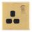 Arlec  13A 1-Gang SP Switched Socket Gold  with Black Inserts