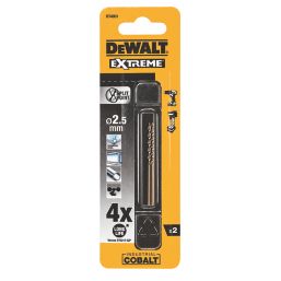 DEWALT Extreme Straight Shank Metal Drill Bits 2mm x 49mm 2 Pack