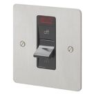 MK Edge 32A 1-Gang DP Control Switch Brushed Stainless Steel with Neon with Black Inserts