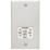 Knightsbridge  2-Gang Dual Voltage Shaver Socket 115 V / 230V Brushed Chrome with White Inserts