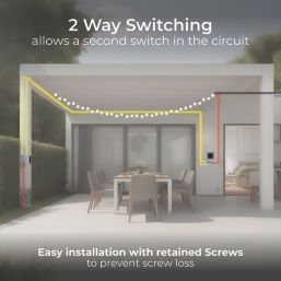 British General  IP66 20A 2-Gang 2-Way Weatherproof Outdoor Switch with LED