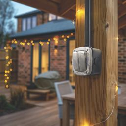 British General  IP66 20A 2-Gang 2-Way Weatherproof Outdoor Switch with LED